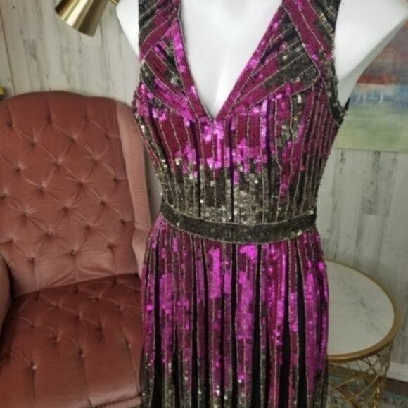 Aidan Mattox Heavily Sequin Beaded Party Dress - Picture 13 of 16